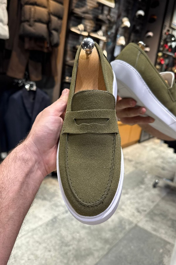 OLD- 5303 SÜET HAKİ YEŞİLİ     Detaylı Erkek Ayakkabı