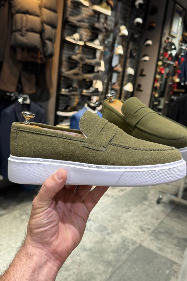 OLD- 5303 SÜET HAKİ YEŞİLİ     Detaylı Erkek Ayakkabı