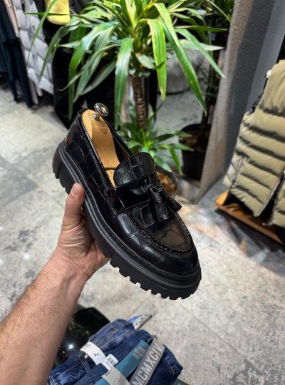 OLD- 5205  DAMALI RUGAN   Detaylı Erkek Ayakkabı