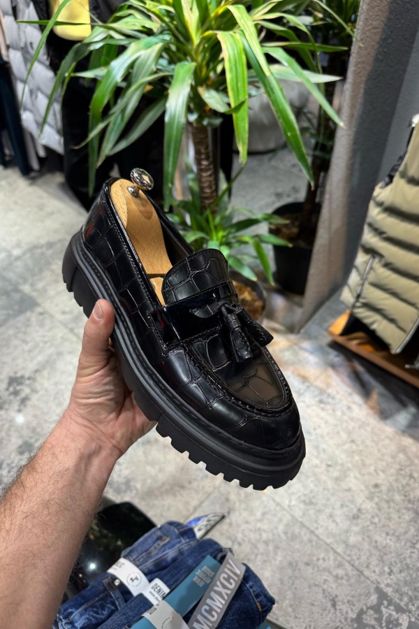 OLD- 5205  DAMALI RUGAN   Detaylı Erkek Ayakkabı