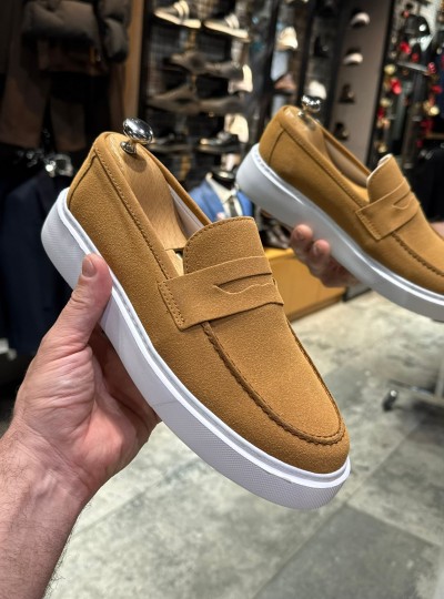 OLD- 5306  SÜET TABA   Detaylı Erkek Ayakkabı