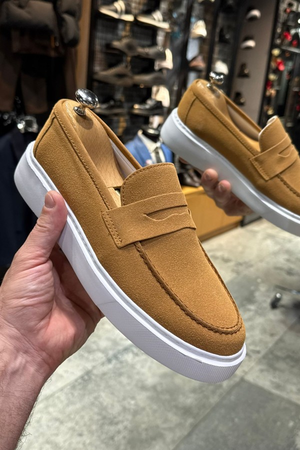 OLD- 5306  SÜET TABA   Detaylı Erkek Ayakkabı