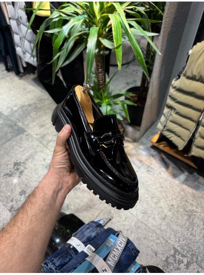 OLD- 5001 TOKALI SİYAH RUGAN   Detaylı Erkek Ayakkabı