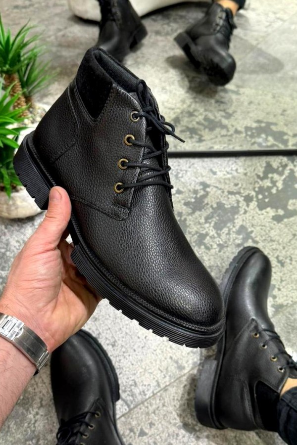 OLD 241 SİYAH DERİ  BAGCIKLI SİYAH TABAN