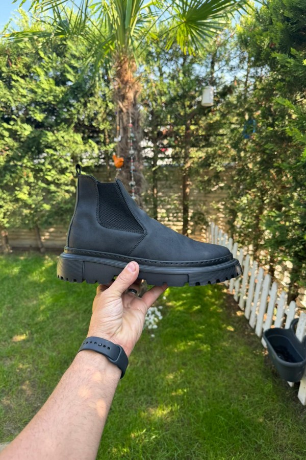 OLD  102 SİYAH MAT CİLT KIŞLIK BOT