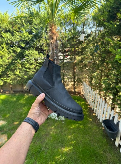 OLD  102 SİYAH MAT CİLT KIŞLIK BOT