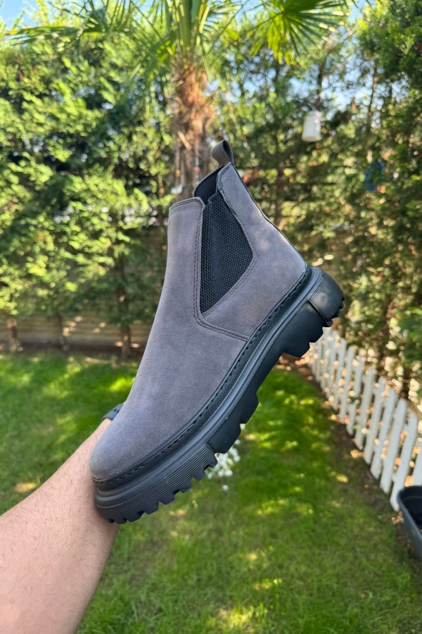 OLD  113 GRİ  SÜET KIŞLIK BOT