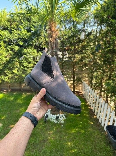 OLD  113 GRİ  SÜET KIŞLIK BOT