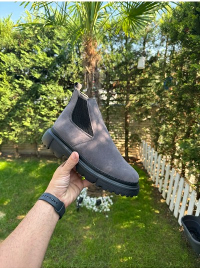 OLD  113 GRİ  SÜET KIŞLIK BOT