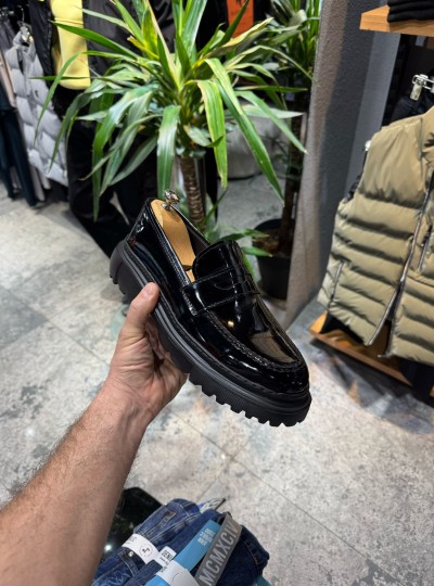 OLD  1401 Yüksek Taban Siyah RUGAN Cilt Detaylı Erkek Ayakkabı