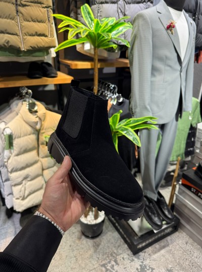 OLD 220  SİYAH SÜET. YANDAN FERMUARLI