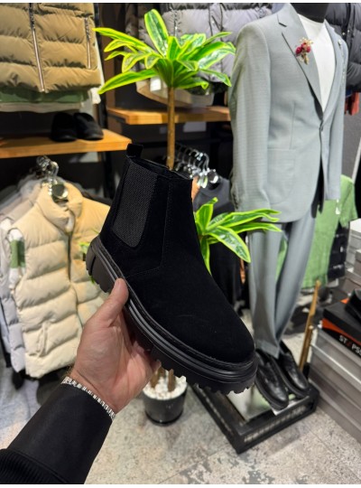 OLD 220  SİYAH SÜET. YANDAN FERMUARLI