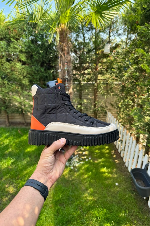 OLD 8108- SİYAH ,BEYAZ  PARAŞÜT KUMAŞ BOT