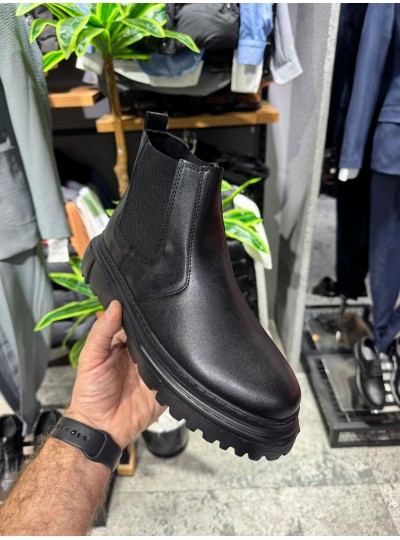 OLD 211 Siyah Düz Deri EvA Taban