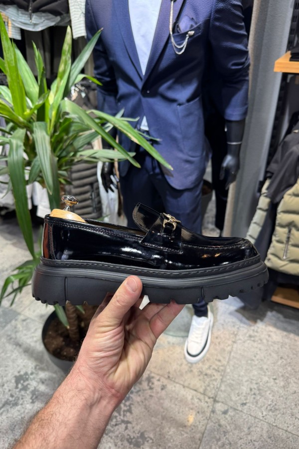 OLD- 5201 SİYAH VERSC  Detaylı Erkek Ayakkabı