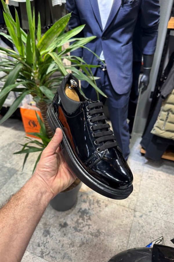 OLD- 5001  SİYAH RUGAN   Detaylı Erkek Ayakkabı