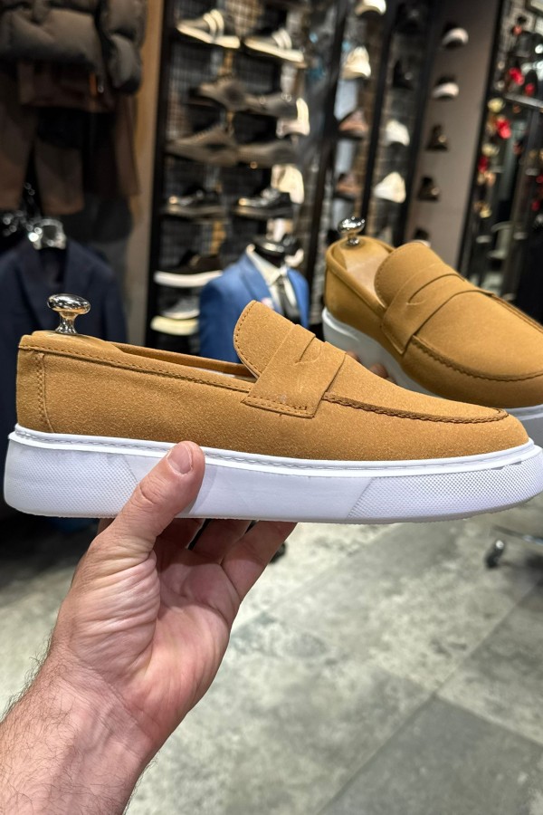 OLD- 5306  SÜET TABA   Detaylı Erkek Ayakkabı