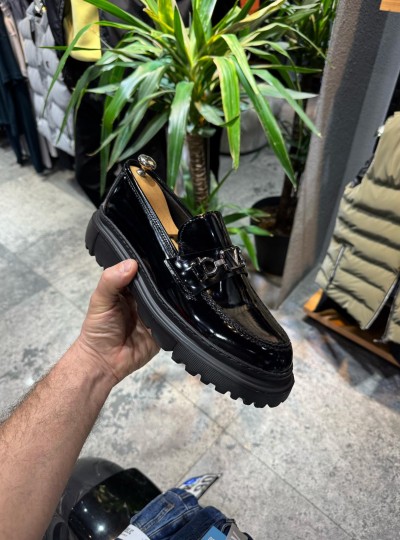 OLD- 5001  VL SİYAH RUGAN   Detaylı Erkek Ayakkabı