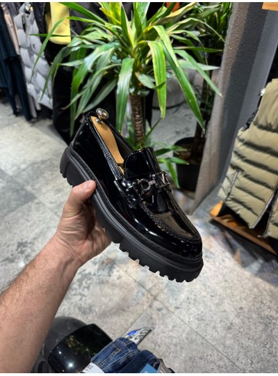 OLD- 5001  VL SİYAH RUGAN   Detaylı Erkek Ayakkabı