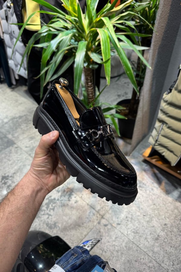 OLD- 5001  VL SİYAH RUGAN   Detaylı Erkek Ayakkabı