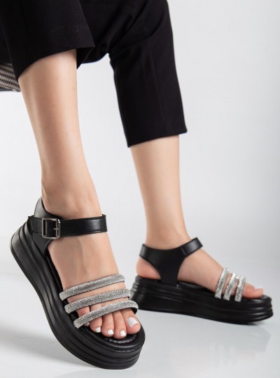 Lalen Siyah Kemerli Sandalet