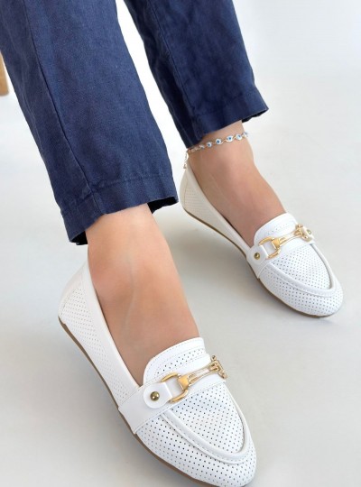 Rain Beyaz Cilt Babet Ayakkabı