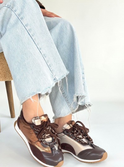 Ranu Kahverengi Cilt Paraşüt Detaylı Bağcıklı Spor Ayakkabı